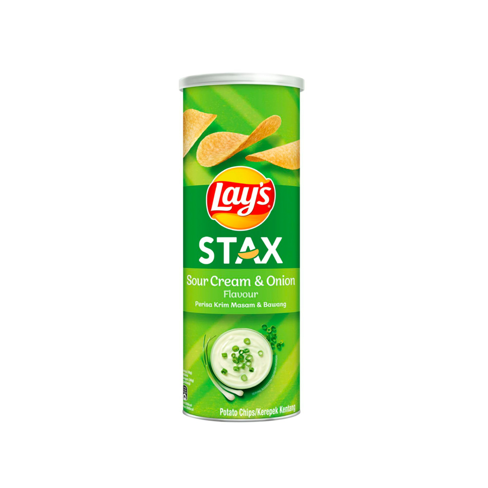 Lay's - Stax Sour Cream And Onion Potato Chips (135g) (24/carton)