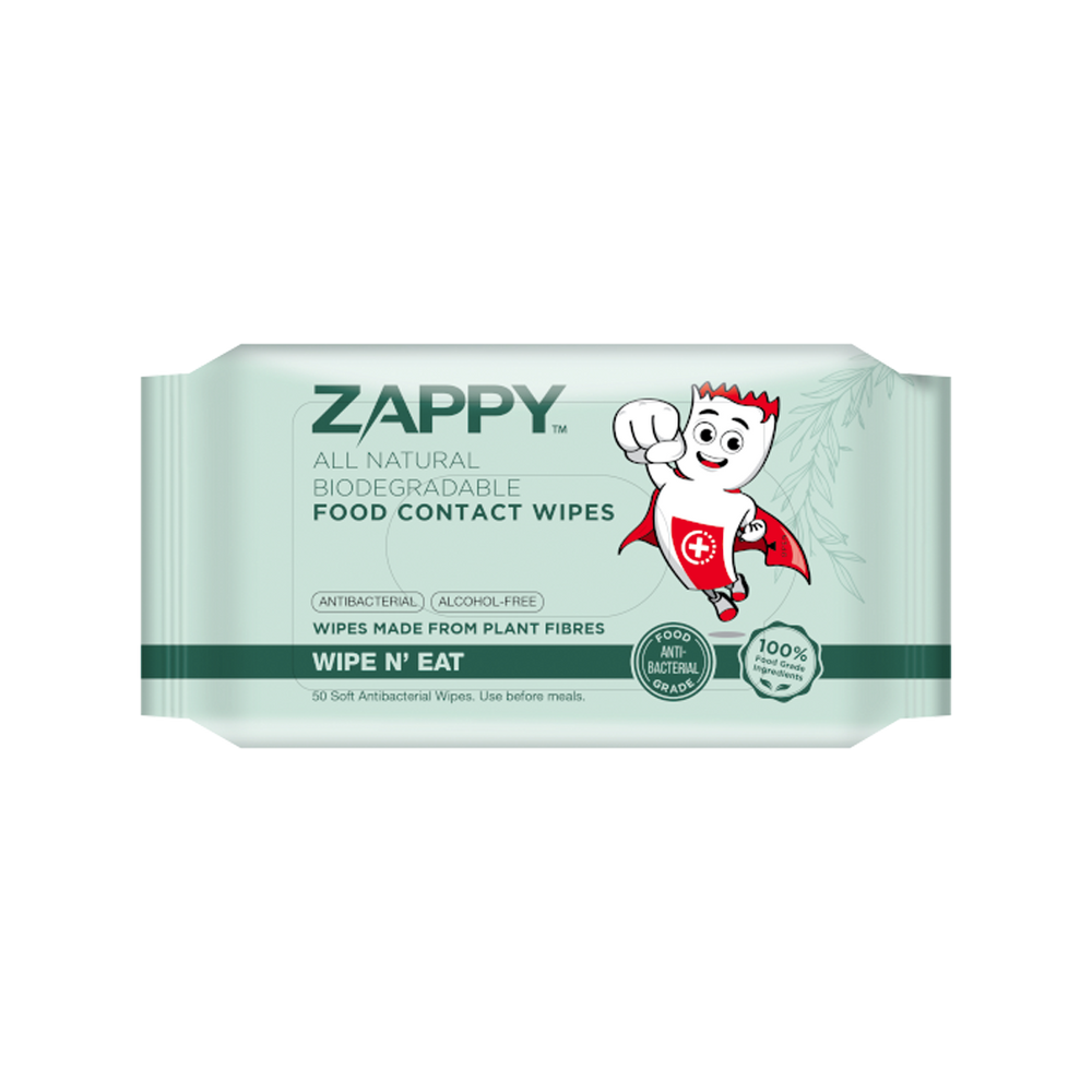 Zappy - All Natural Biogdegradable Food Wipes (100/carton)