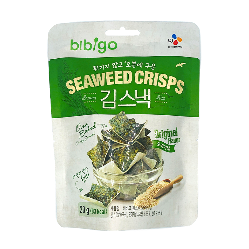 Bibigo - Original Flavour Seaweed Crisps (20g) - Front Side