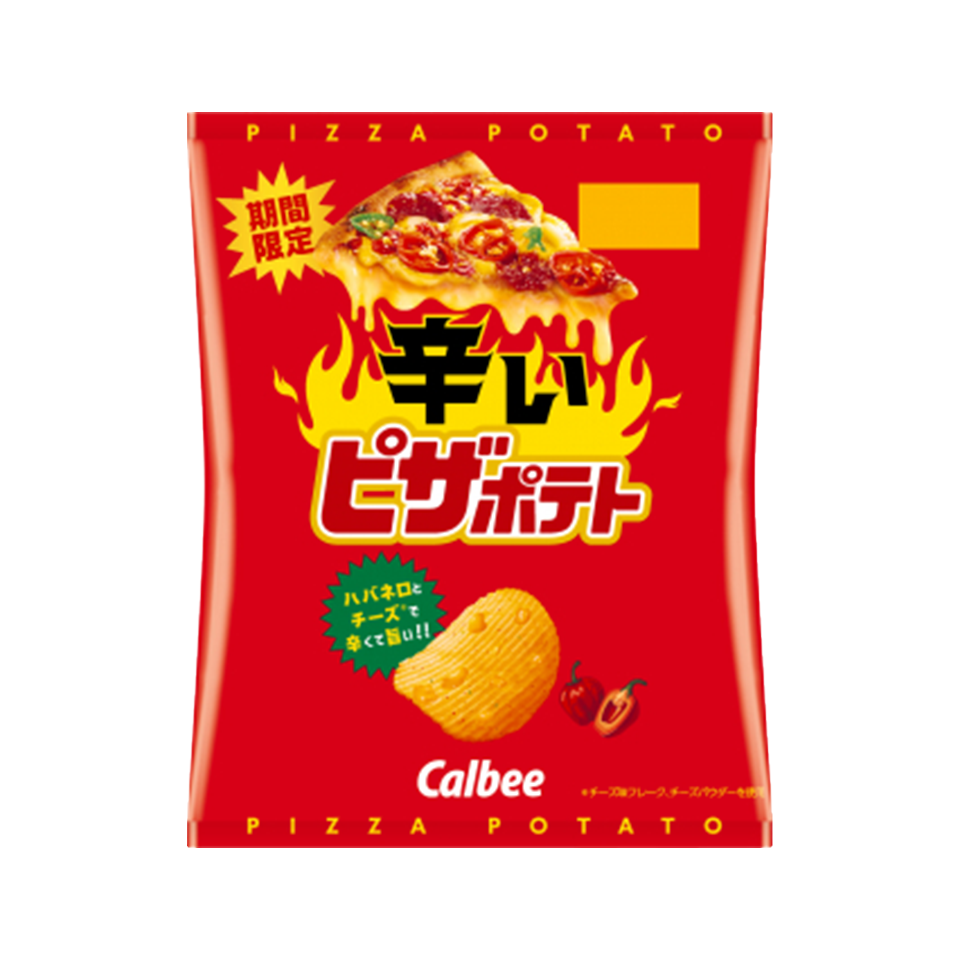 Calbee - Spicy Pizza Potato Chips (60g) - Front Side