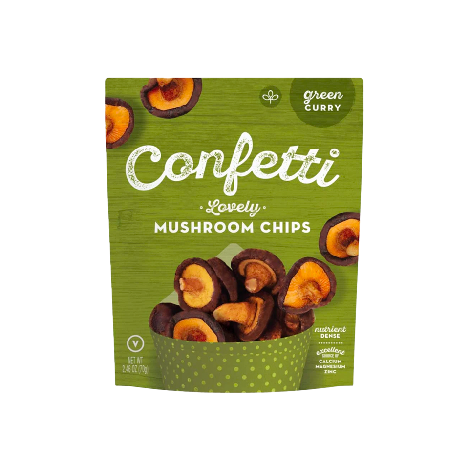 Confetti - Green Curry Mushroom Chips (70g) - Front Side