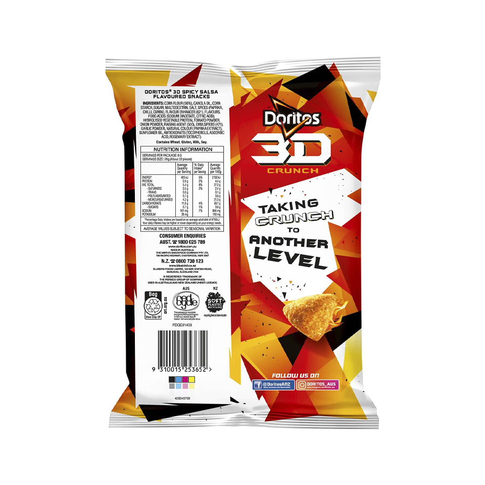 Doritos - 3D Crunch Spicy Salsa Flavoured Snack (130g)