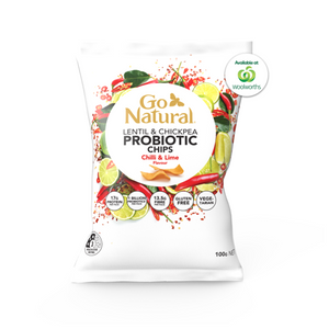 Go Natural - Chilli And Lime Probiotic Chips (100g) - Front Side