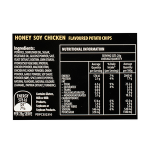 Red Rock - Honey And Soy Potato Chips (28g) - Product Information