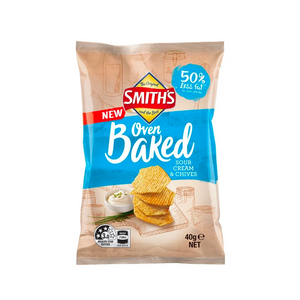 Smith - Oven Baked Sour Cream And Chives Chips (40g) - Front Side