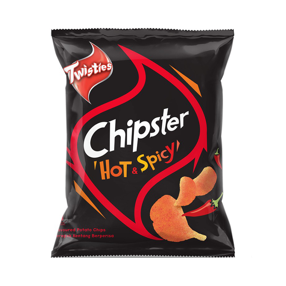 Twisties - Chipsters Hot & Spicy (60g) - Front Side